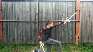 Удары и приёмы из Shadow Fight 2 (Шадоу Файт) с оружием (Саи и Дубинки). Shadow Fight 2 in real lif