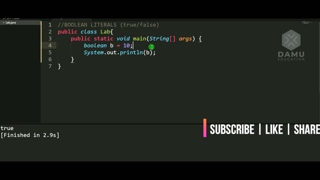 Java Boolean Literal Program #booleaninjava | JAVA Basic Programs | Core Java Programs with Output
