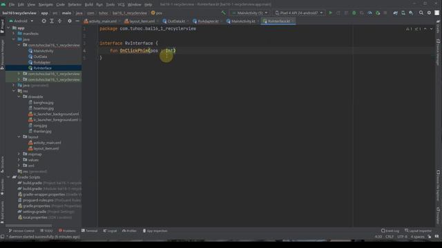 16.2 Androidstudio kotlin - RecyclerView kotlin setOnClickListener - tự học lập trình cho người mới