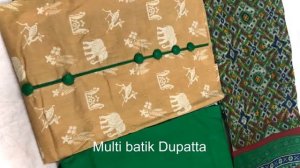 Fancy Multi Gold Batik New Designs Material Collections