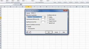 Excel 2010 with XLSTAT Video10   Hypothesis Test and Confidence Interval for a Single Proportion