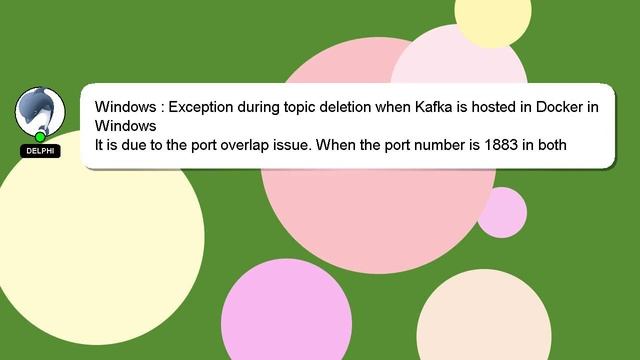 Windows : Exception during topic deletion when Kafka is hosted in Docker in Windows смотреть онлайн