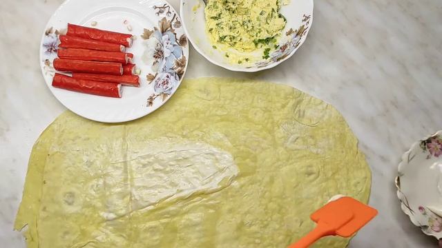 Рулет из лаваша с крабовыми палочками смотреть онлайн