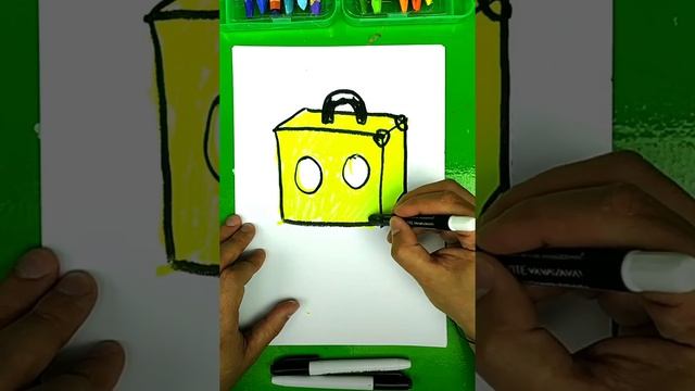 Желтый чемоданчик - рисуем цветными мелками смотреть онлайн