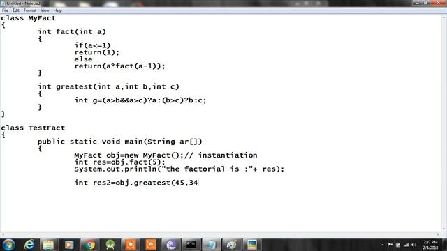 Instantiation and method calling смотреть онлайн