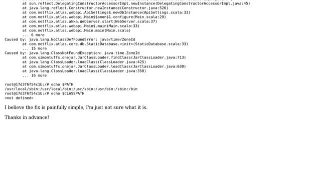 Ubuntu: Java/Linux/Docker 101: java.lang.NoClassDefFoundError: java/time/ZoneId смотреть онлайн