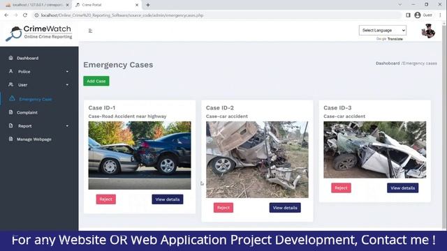 Crime reporting system project in php | Police station management system project in php
