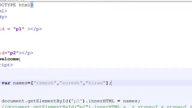 How to Declare Arrays and Access an Elements in Javascript  --   English 32-vlr training