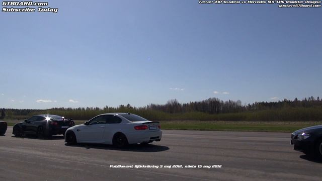 Ferrari 430 Scuderia vs Mercedes SLS AMG Roadster Designo смотреть онлайн