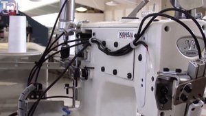 Обработка низа трикотажного изделия на промышленной швейной машине Kansai Special NR-9803GALK/UTA