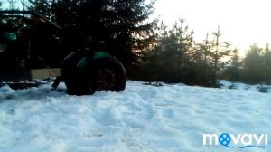 Самодельный мотоблок с механической лебёдкой по бездорожью