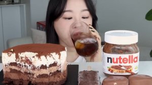ASMR Chocolate Dessert Mukbang 투썸 케이크 마카롱 초코디저트 티코 구구 아이스크림 먹방 Cake Macaron Ice Cream cokelat チョコレー