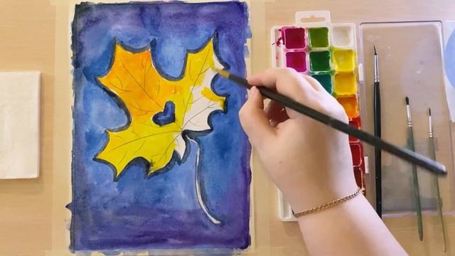 Как нарисовать осенний лист акварелью смотреть онлайн