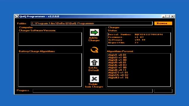 Delta Q QuiQ Programmer Instructions