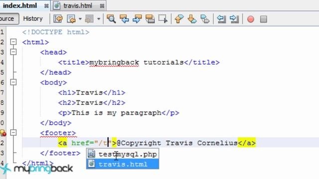 HTML and CSS Tutorials 3 : head, footer, titles, and link elements
