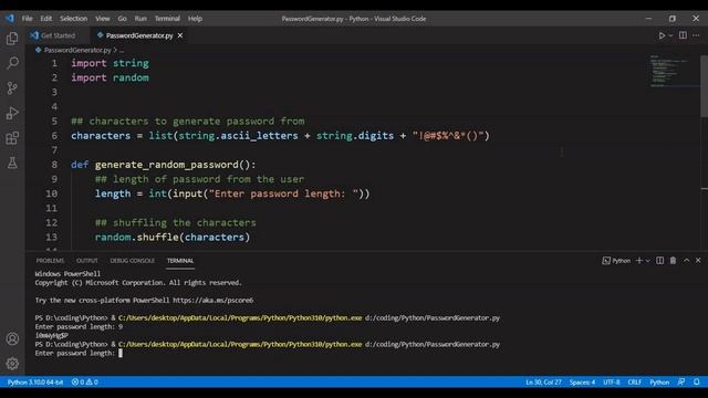 Random Password Generator in Python .