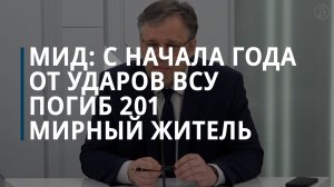 МИД РФ: с начала года погиб 201 мирный житель в результате атак ВСУ