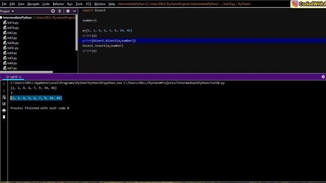 [Hindi] Bisect Module In Python Explained || Advanced python tutorials in Hindi