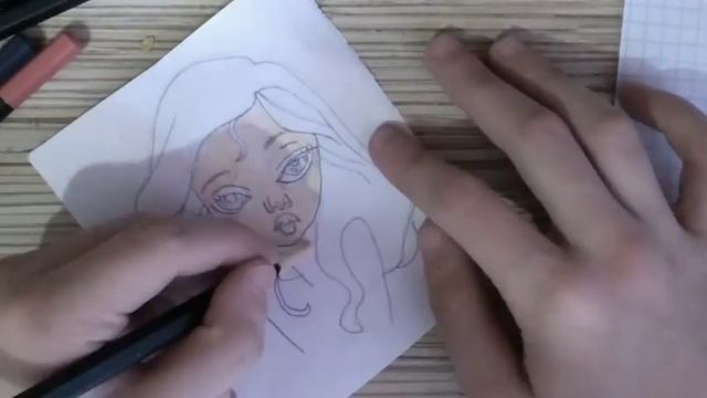 Раскрашиваем рисунок акварельными карандашами