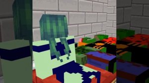 Zombie boy  vs Zombie girl  minecraft animation troll!! #shorts #minecraft