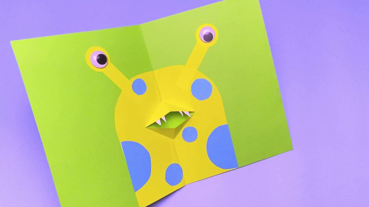 Зубастый инопланетянин | Поделки ко дню космонавтики | Простые поделки с детьми смотреть онлайн