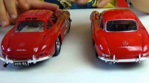 Бураго против Велли!! Мерседес 300 видео обзор! Video review Mercedes 300 SL Bburago VS Welly !