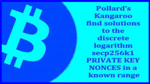 Pollard’s Kangaroo find solutions to the discrete logarithm secp256k1 PRIVATE KEY in a known range