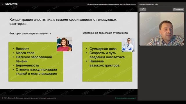 Андрей Финкельштейн - Осложнения связанные с проведением местной анестезии