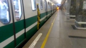 Метропоезд 81-722 Юбилейный на станции Приморская Сообщением Рыбацкое-Беговая.