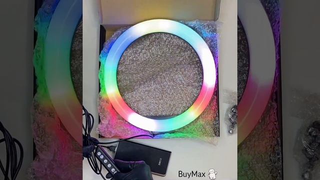 Кольцевая лампа 33 см со штативом цветная RGB смотреть онлайн