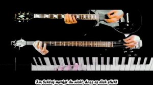 Rammstein - Sehnsucht guitar, bass & keyboard cover with lyrics & sample (instrumental version)