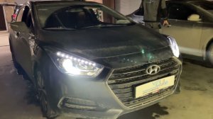 Hyundai i40, 2016 года - установили топовые bi-led линзы Aozoom Dragon Night и отполировали фары