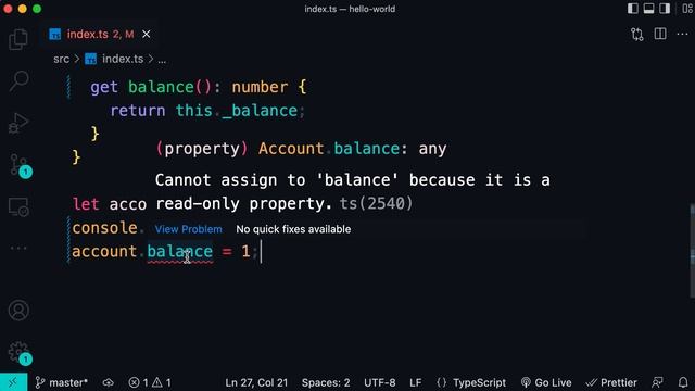 The Ultimate TypeScript Course，Classes, Interfaces:Getters and Setters