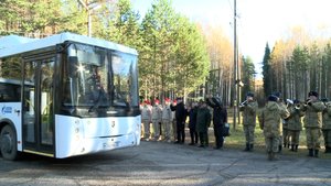Проводы двенадцатой команды жителей Коми, призванных на военную службу по мобилизации