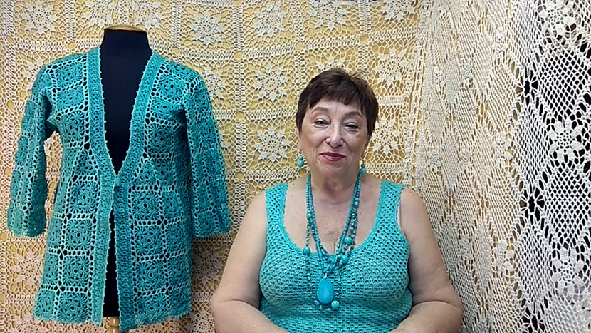 Жакет и топик "Лазурный берег". Мастер-класс по вязанию крючком от О. С. Литвиной.