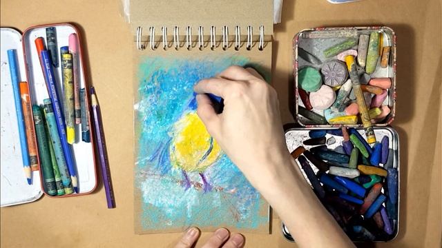 Масляная пастель. Процесс рисования с комментариями художника.