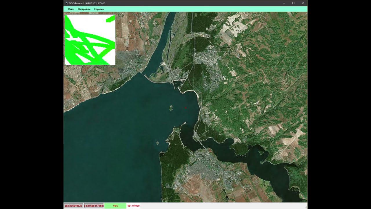 QDCviewer - обработка Обского/Новосибирского водохранилища.