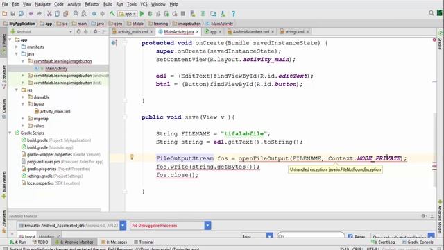 Android || 3- Internal Data Storage How to Save String Into txt File inside android device