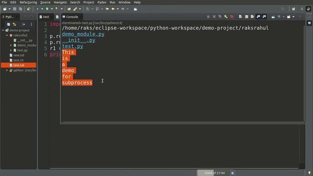 Python subprocess | Ubuntu | Linux