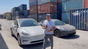 Обзор Tesla Model Y, Tesla Model 3. Распаковка контейнера, август 2021