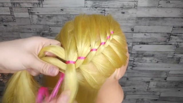 | Как сделать прическу из косичек и ленточек | How to make a hair style from braids and ribbons | смотреть онлайн