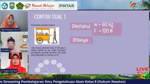 Live Streaming Pembelajaran IPA SMP dan MTs Kelas 8 (Hukum Newton)