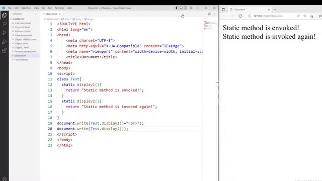create static method in javascript | js es6 static method