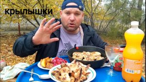 МУКБАНГ куриные КРЫЛЫШКИ и голени на углях/ОБЖОР куриный
