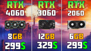Nvidia RTX 4060 vs RTX 3060 vs RTX 2060 - Тест в 8 играх