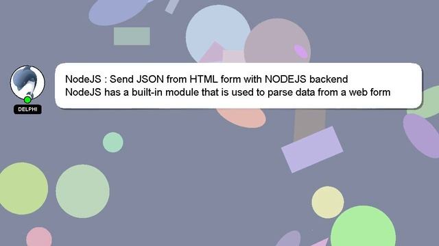 NodeJS : Send JSON from HTML form with NODEJS backend смотреть онлайн