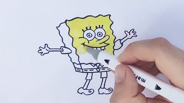 Как нарисовать Губку Боба (How to draw Spongebob Squarepants ) смотреть онлайн