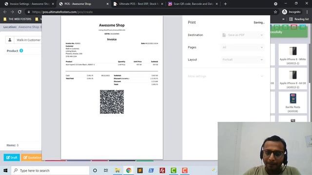 Displaying QR code in invoice