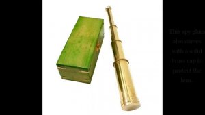 Antique Handheld Mini Brass Telescope Spyglass Green Wooden Box Vintage Maritime Nautical