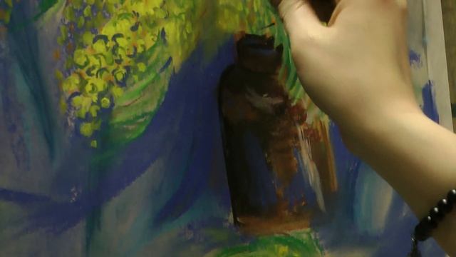 Мимоза букет пастелью. Mimosa. Flower. Pastel. Picture смотреть онлайн